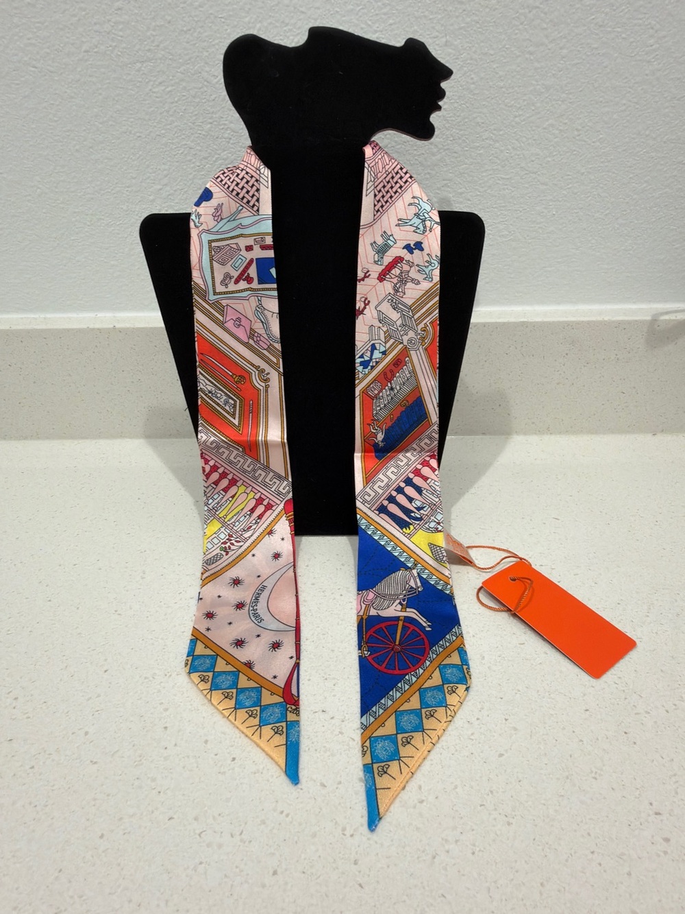 Silk Twilly Scarf in Multi-Color